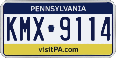PA license plate KMX9114