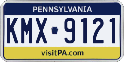 PA license plate KMX9121