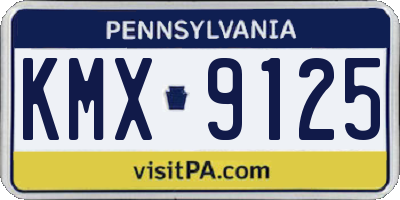 PA license plate KMX9125