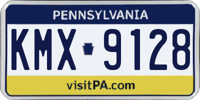 PA license plate KMX9128