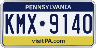 PA license plate KMX9140