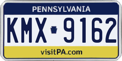 PA license plate KMX9162