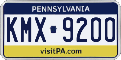 PA license plate KMX9200