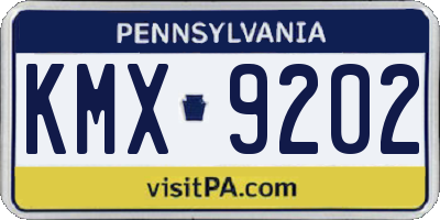 PA license plate KMX9202