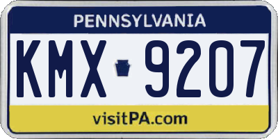 PA license plate KMX9207