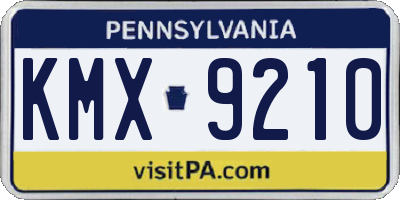 PA license plate KMX9210