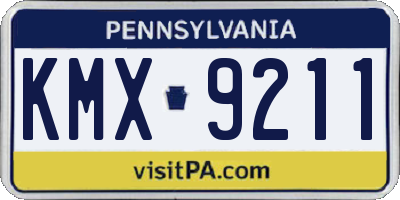 PA license plate KMX9211