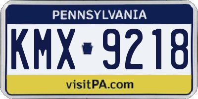 PA license plate KMX9218
