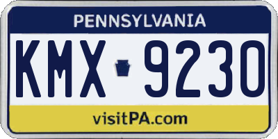 PA license plate KMX9230
