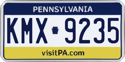 PA license plate KMX9235