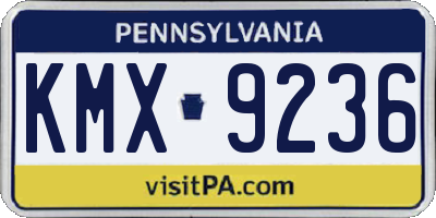 PA license plate KMX9236