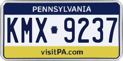 PA license plate KMX9237