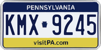 PA license plate KMX9245