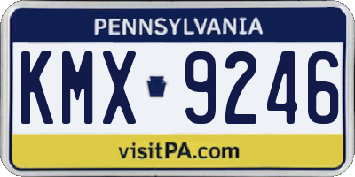 PA license plate KMX9246