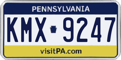 PA license plate KMX9247