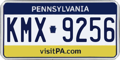 PA license plate KMX9256