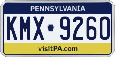 PA license plate KMX9260