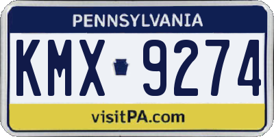 PA license plate KMX9274