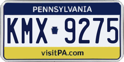 PA license plate KMX9275