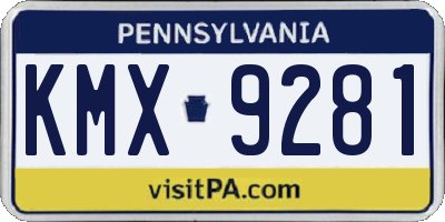 PA license plate KMX9281