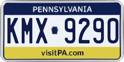 PA license plate KMX9290