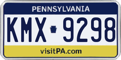 PA license plate KMX9298