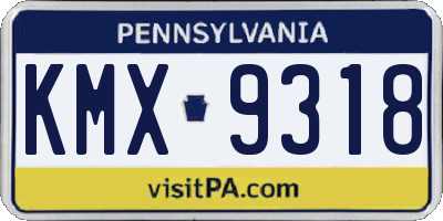 PA license plate KMX9318
