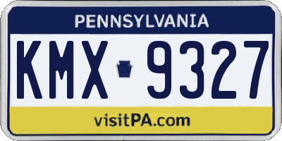PA license plate KMX9327