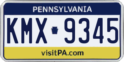 PA license plate KMX9345