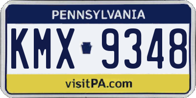 PA license plate KMX9348
