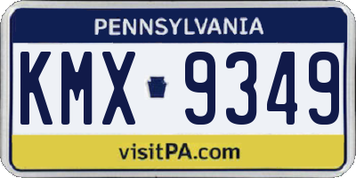 PA license plate KMX9349