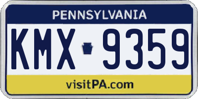 PA license plate KMX9359