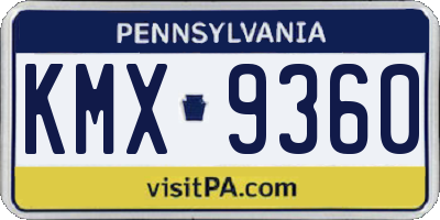 PA license plate KMX9360