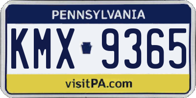PA license plate KMX9365