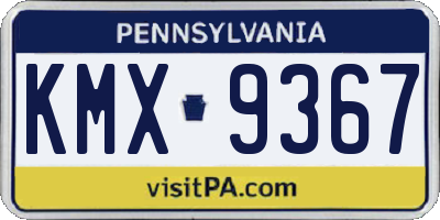 PA license plate KMX9367