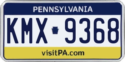 PA license plate KMX9368