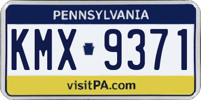 PA license plate KMX9371