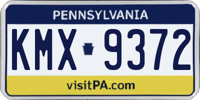 PA license plate KMX9372