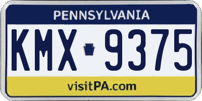 PA license plate KMX9375