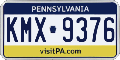 PA license plate KMX9376