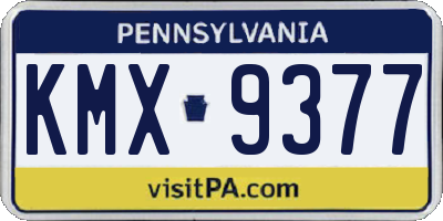 PA license plate KMX9377