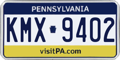 PA license plate KMX9402