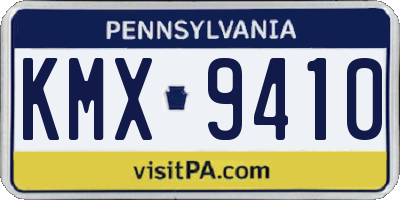 PA license plate KMX9410