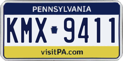 PA license plate KMX9411