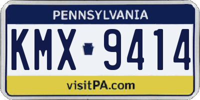 PA license plate KMX9414