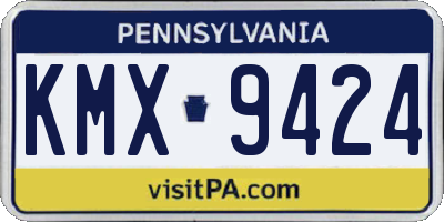 PA license plate KMX9424