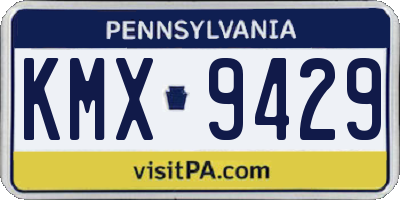 PA license plate KMX9429