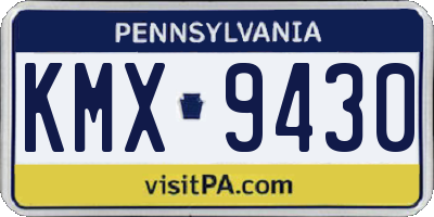 PA license plate KMX9430