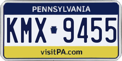 PA license plate KMX9455