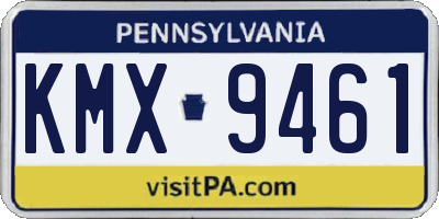 PA license plate KMX9461